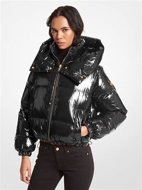 michael kors outlet ciré nylon puffer jacket|Michael Kors lightweight puffer jacket.